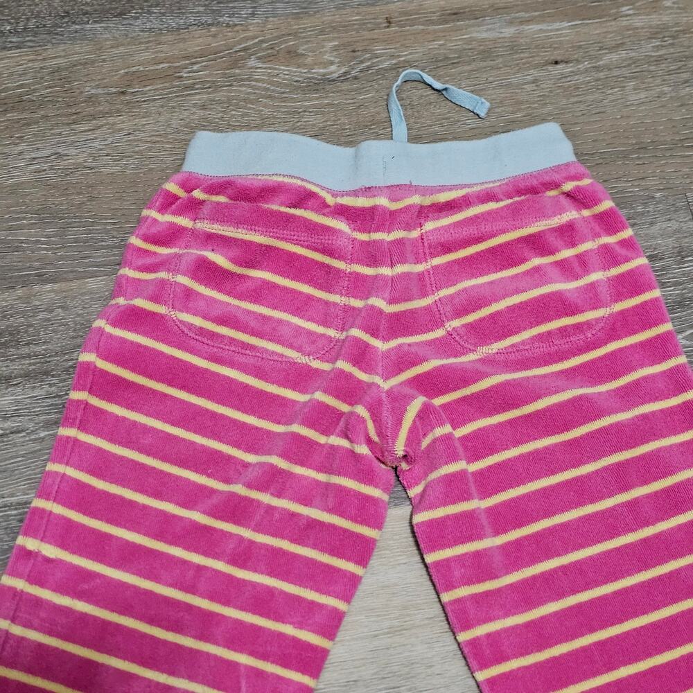 Mini Boden Pink White Stripe Terry Cloth Pants Sweatpants Casual Girls 7-8Y - Picture 4 of 6